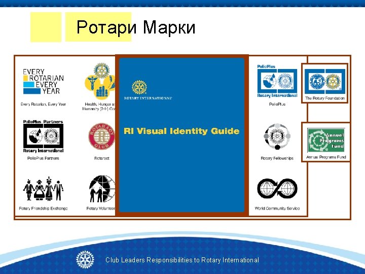 Ротари Марки Club Leaders Responsibilities to Rotary International 