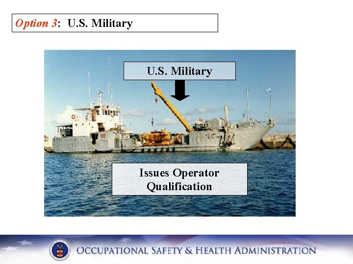 Option 3: U. S. Military Issues Operator Qualification 