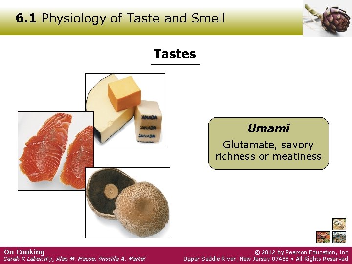 6. 1 Physiology of Taste and Smell Tastes Umami Glutamate, savory richness or meatiness