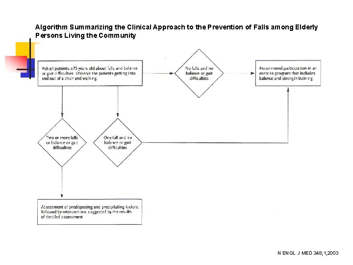 Algorithm Summarizing the Clinical Approach to the Prevention of Falls among Elderly Persons Living
