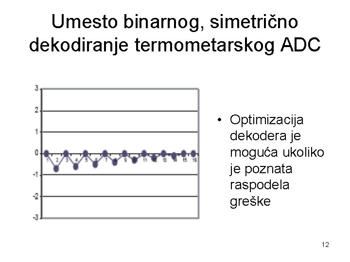 Umesto binarnog, simetrično dekodiranje termometarskog ADC • Optimizacija dekodera je moguća ukoliko je poznata