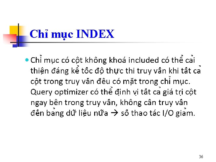 Chỉ mục INDEX 36 Chỉ mục INDEX 36