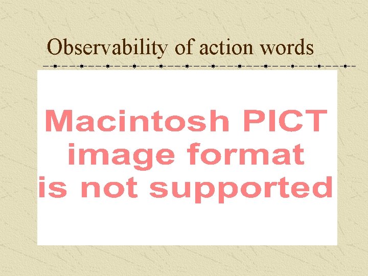 Observability of action words 