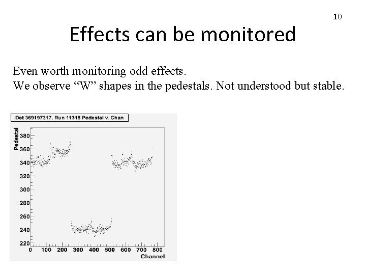 Effects can be monitored 10 Even worth monitoring odd effects. We observe “W” shapes
