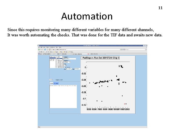 Automation 11 Since this requires monitoring many different variables for many different channels, It