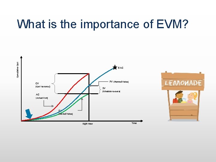 Cumulative Cost What is the importance of EVM? BAC PV (Planned Value) CV (Cost