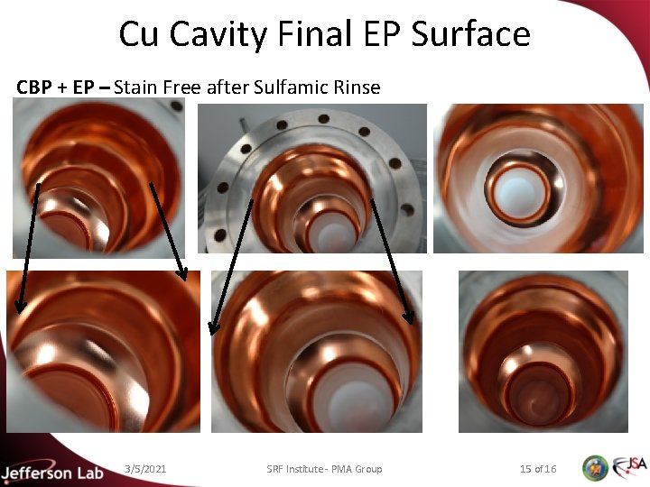 Cu Cavity Final EP Surface CBP + EP – Stain Free after Sulfamic Rinse