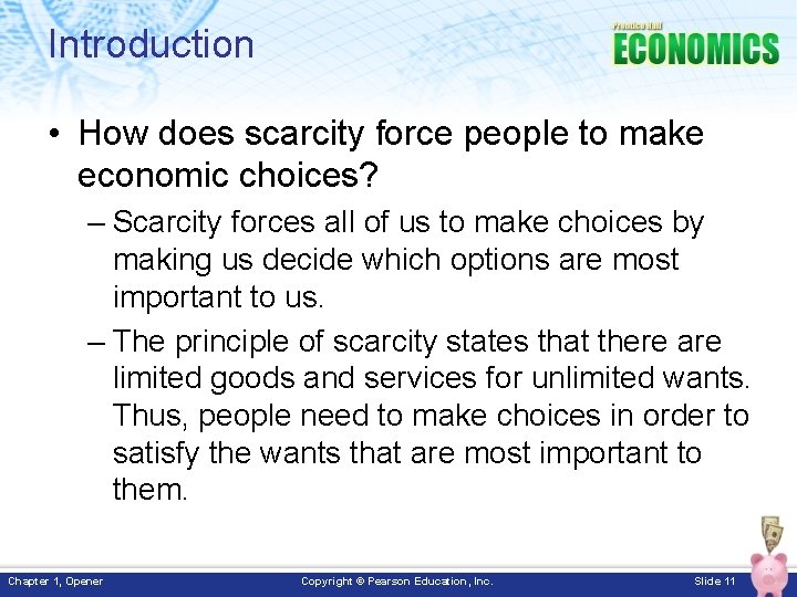 Chapter 1 What is Economics Section 1 Objectives
