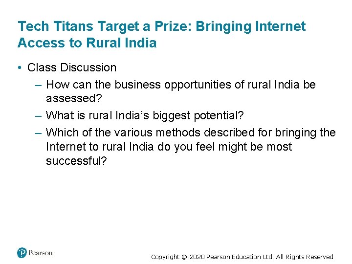 Tech Titans Target a Prize: Bringing Internet Access to Rural India • Class Discussion