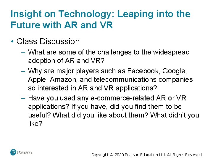 Insight on Technology: Leaping into the Future with AR and VR • Class Discussion