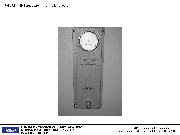 FIGURE 1 -30 Torque wrench calibration checker. Diagnosis and Troubleshooting of Automotive Electrical, Electronic,