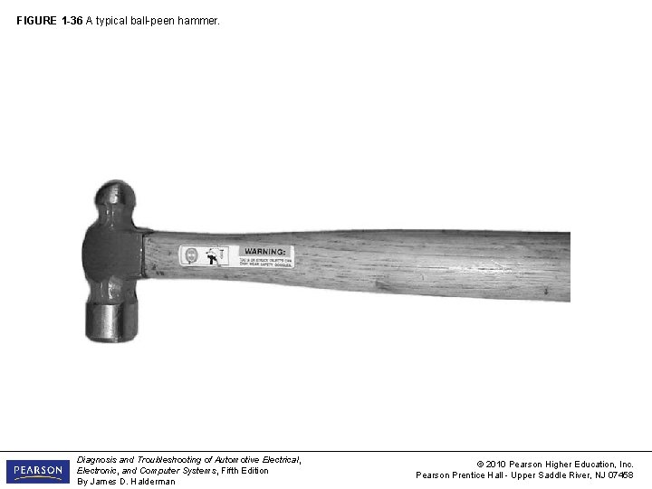 FIGURE 1 -36 A typical ball-peen hammer. Diagnosis and Troubleshooting of Automotive Electrical, Electronic,