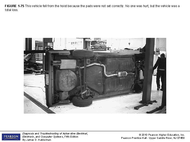 FIGURE 1 -75 This vehicle fell from the hoist because the pads were not