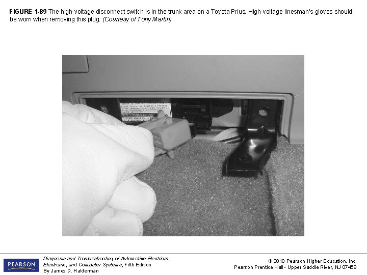 FIGURE 1 -89 The high-voltage disconnect switch is in the trunk area on a