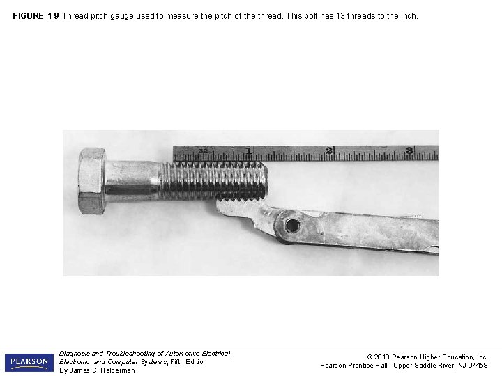 FIGURE 1 -9 Thread pitch gauge used to measure the pitch of the thread.