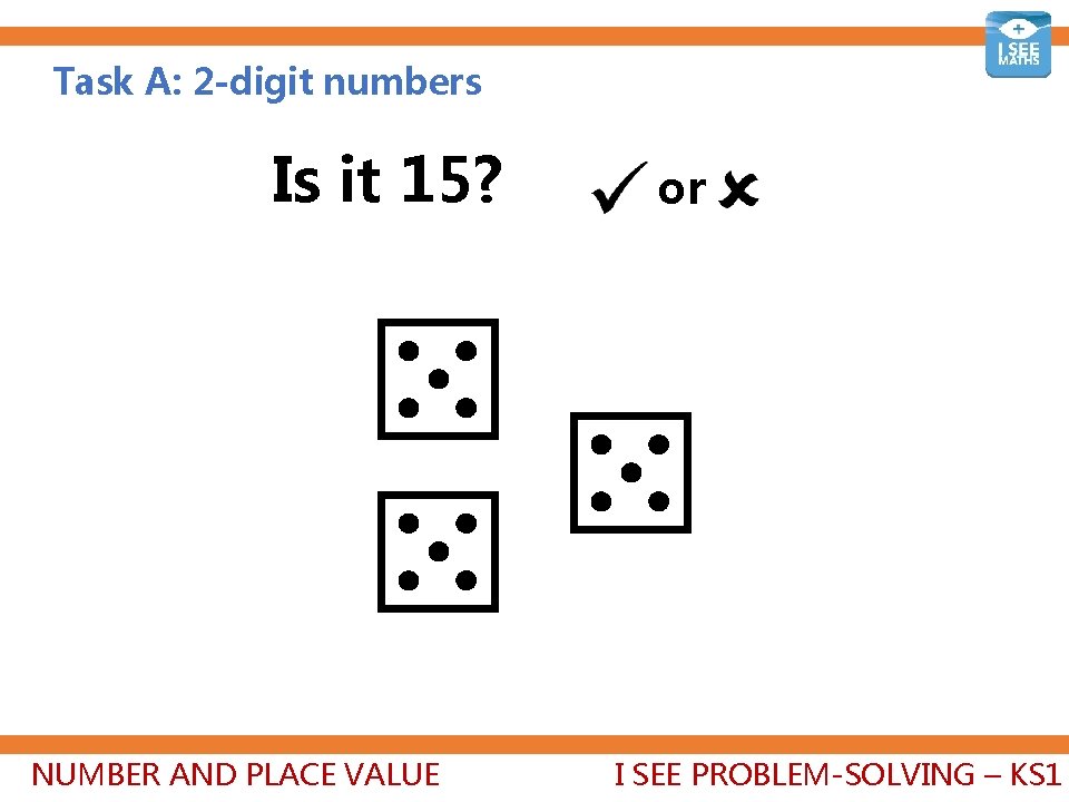 Task A: 2 -digit numbers Is it 15? NUMBER AND PLACE VALUE or I