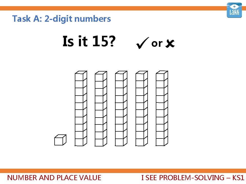 Task A: 2 -digit numbers Is it 15? NUMBER AND PLACE VALUE or I