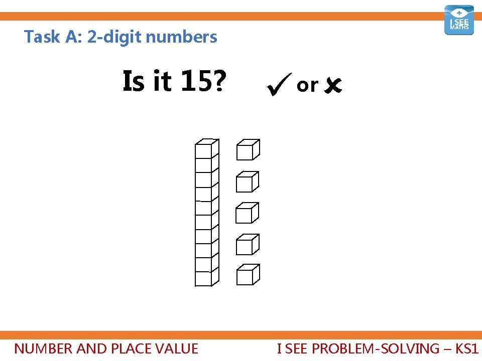 Task A: 2 -digit numbers Is it 15? NUMBER AND PLACE VALUE or I