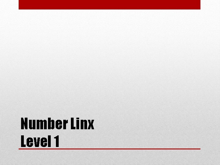 Number Linx Level 1 