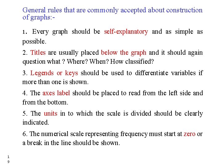 General rules that are commonly accepted about construction of graphs: - . Every graph General rules that are commonly accepted about construction of graphs: - . Every graph