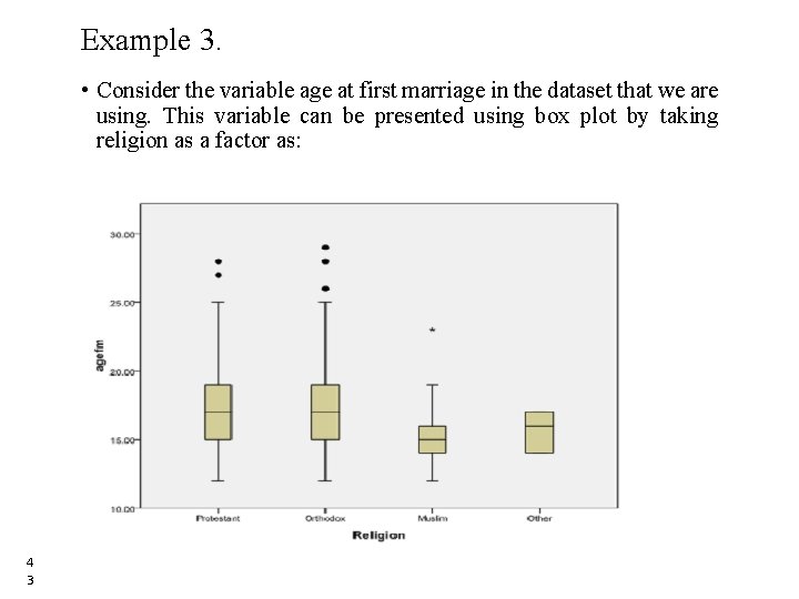 Example 3. • Consider the variable age at first marriage in the dataset that Example 3. • Consider the variable age at first marriage in the dataset that