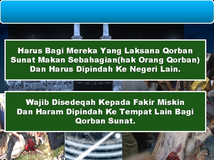 Harus Bagi Mereka Yang Laksana Qorban Sunat Makan Sebahagian(hak Orang Qorban) Dan Harus Dipindah