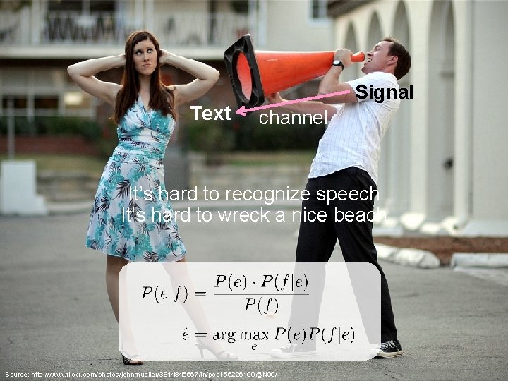 Text Signal channel It’s hard to recognize speech It’s hard to wreck a nice