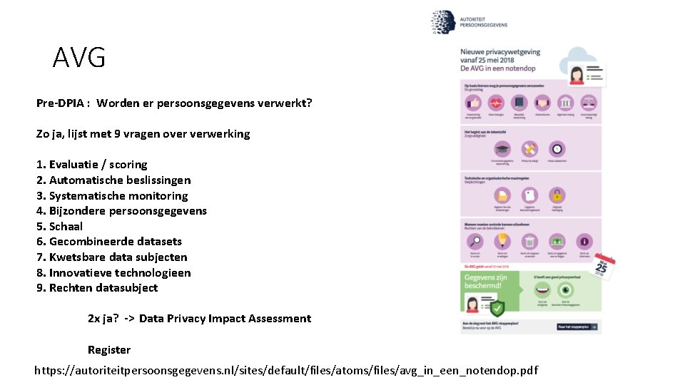 AVG Pre-DPIA : Worden er persoonsgegevens verwerkt? Zo ja, lijst met 9 vragen over