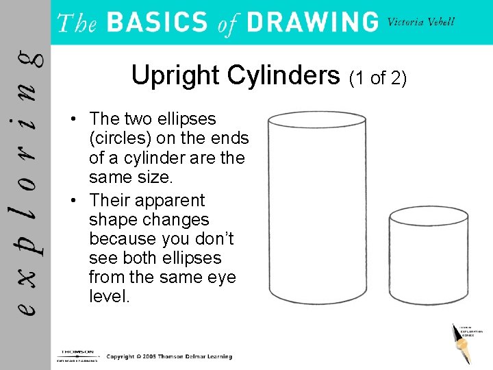 Upright Cylinders (1 of 2) • The two ellipses (circles) on the ends of