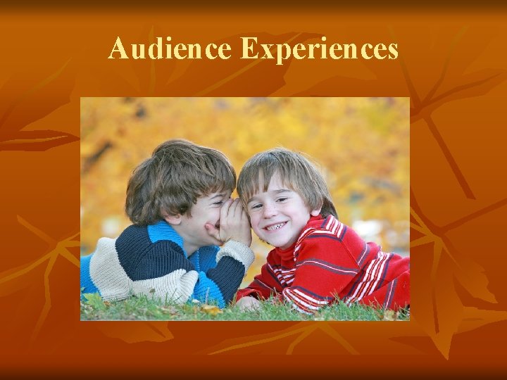 Audience Experiences 