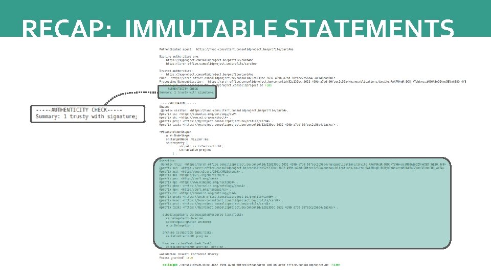 RECAP: IMMUTABLE STATEMENTS 