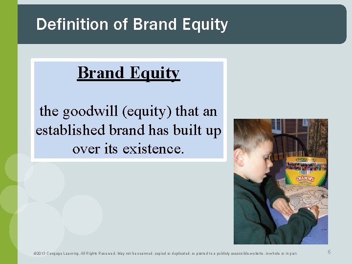 Definition of Brand Equity the goodwill (equity) that an established brand has built up