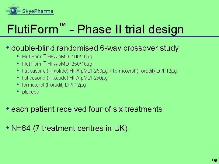 ™ Fluti. Form - Phase II trial design • double-blind randomised 6 -way crossover