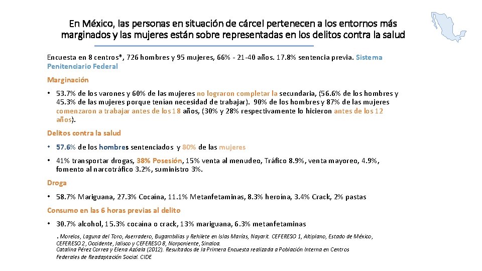 En México, las personas en situación de cárcel pertenecen a los entornos más marginados