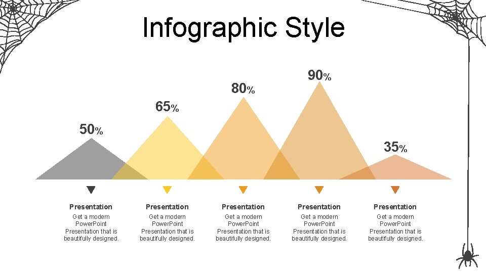 Infographic Style 80% 90% 65% 50% 35% Presentation Presentation Get a modern Power. Point