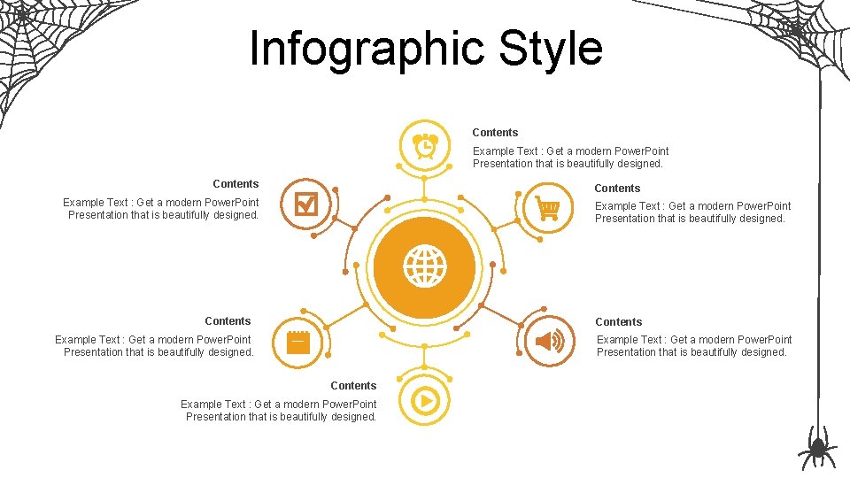 Infographic Style Contents Example Text : Get a modern Power. Point Presentation that is