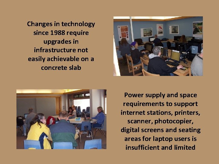 Changes in technology since 1988 require upgrades in infrastructure not easily achievable on a