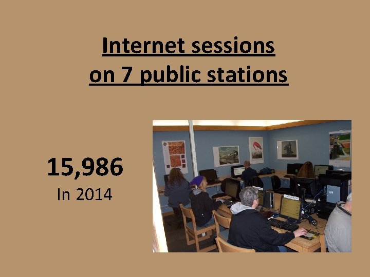 Internet sessions on 7 public stations 15, 986 In 2014 