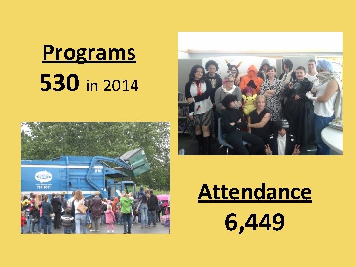 Programs 530 in 2014 Attendance 6, 449 