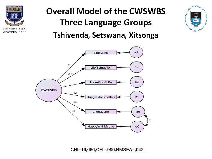Overall Model of the CWSWBS Three Language Groups Tshivenda, Setswana, Xitsonga 