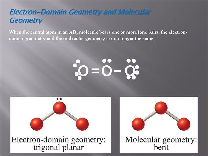 Electron-Domain Geometry and Molecular Geometry When the central atom in an ABx molecule bears