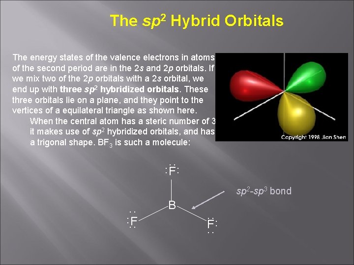 The sp 2 Hybrid Orbitals The energy states of the valence electrons in atoms