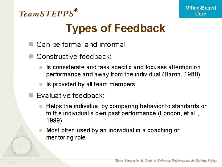 Office-Based Care ® Types of Feedback n Can be formal and informal n Constructive