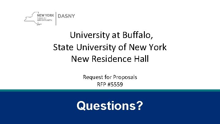 University at Buffalo, State University of New York New Residence Hall Request for Proposals