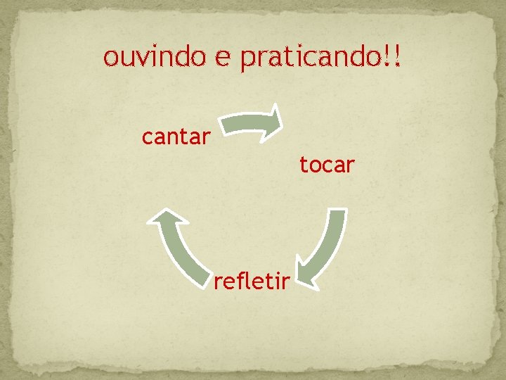 ouvindo e praticando!! cantar tocar refletir 