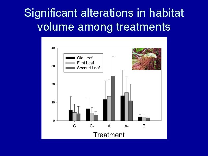 Significant alterations in habitat volume among treatments 