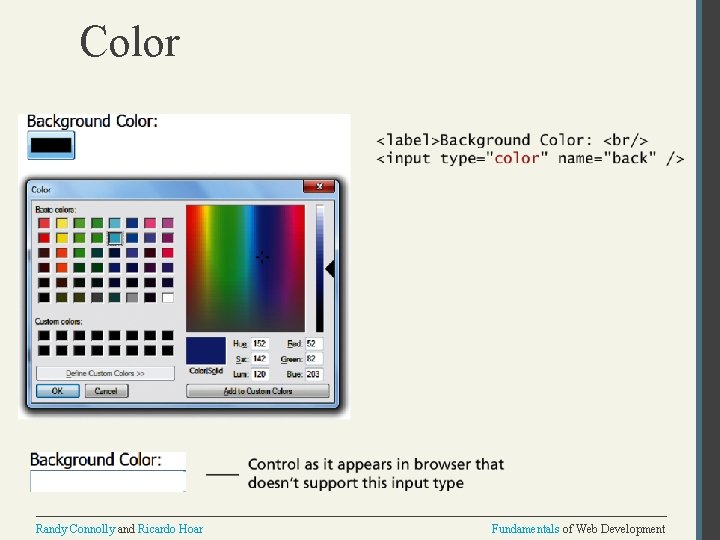 Color Randy Connolly and Ricardo Hoar Fundamentals of Web Development 