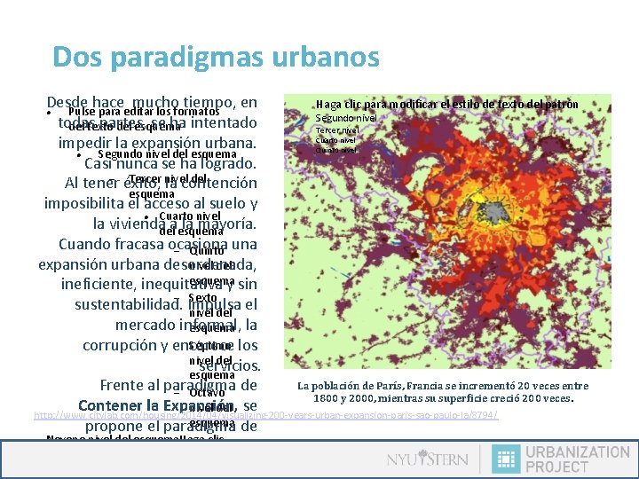 Dos paradigmas urbanos Desde hace mucho tiempo, en Haga clic para modificar el estilo