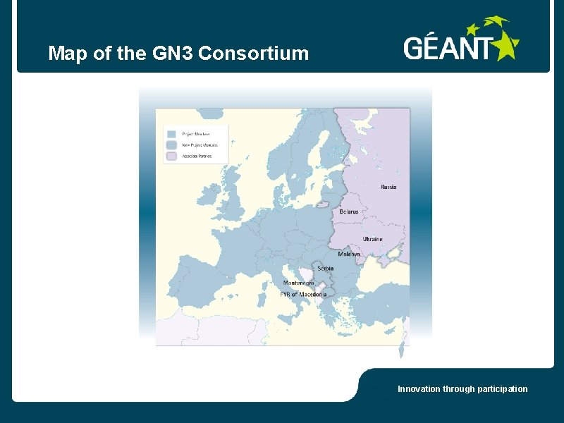 Map of the GN 3 Consortium Innovation through participation 