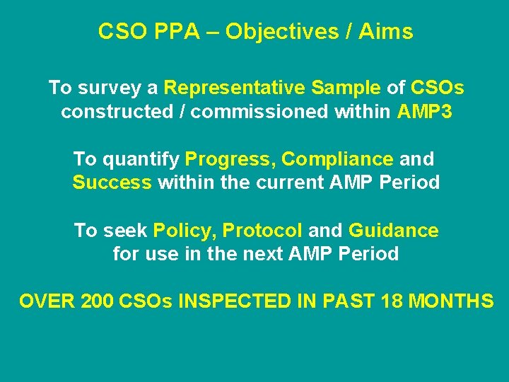 CSO PPA – Objectives / Aims To survey a Representative Sample of CSOs constructed